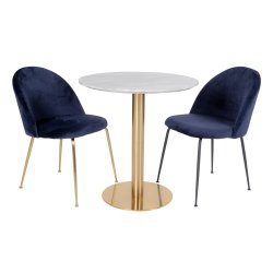 Bologna rundt spisebord diameter 70 cm med fod i messing