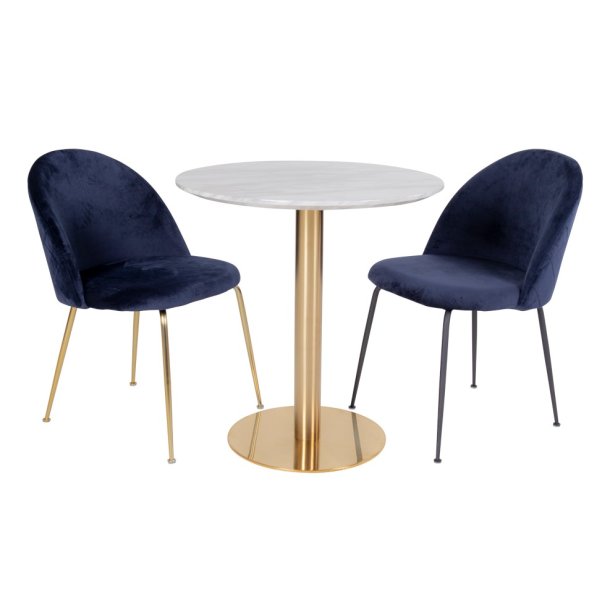 Bologna rundt spisebord diameter 70 cm med fod i messing