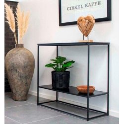 Valencia 80 cm reol i sort metalstel og med 2 sorte hylder. 