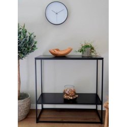 Valencia 80 cm reol i sort metalstel og med 2 sorte hylder. 