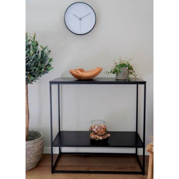 Valencia 80 cm reol i sort metalstel og med 2 sorte hylder. 