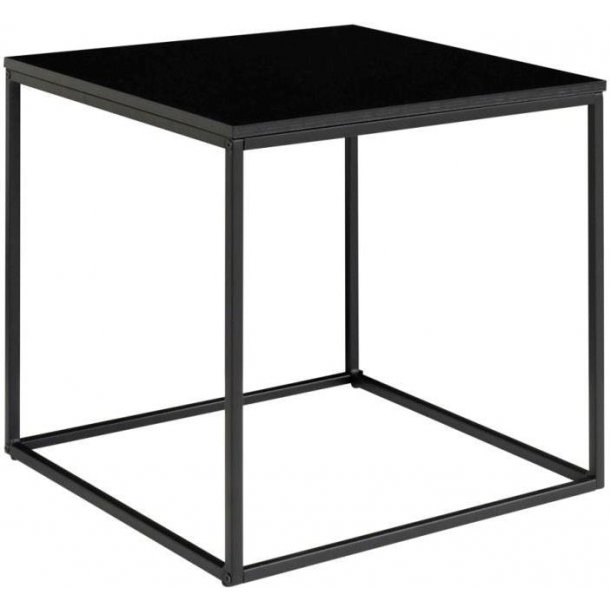 Valencia hjrnebord 45 x 45 cm i sort metalstel og med sort bordplade. 