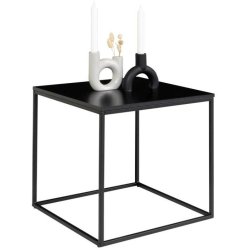 Valencia hjrnebord 45 x 45 cm i sort metalstel og med sort bordplade. 