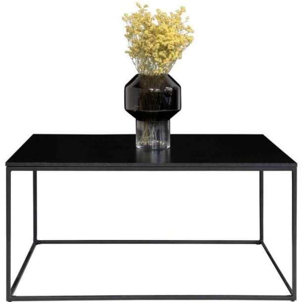 Valencia sofabord 90 x 60 cm i sort metalstel og med sort bordplade. 