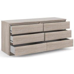 Nibe 150 cm bred kommode trffel look med 2 x 3 skuffer.