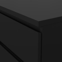 Nibe 150 cm bred kommode mat sort med 6 skuffer.
