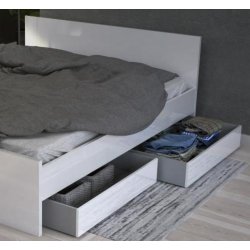 Nibe 2 stk bredde 94 cm sengeskuffe i hvid h�jglans.