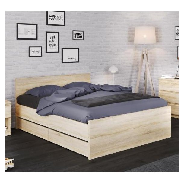 Nibe 2 stk bredde 99 cm sengeskuffe med ege look.