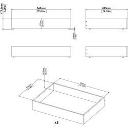 Nibe 2 stk bredde 94 cm sengeskuffe i beton look.