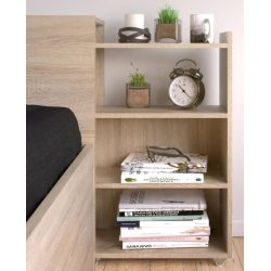 Nibe 140 cm hovedgavl i egelook med 2 skabe til opbevaring.