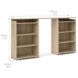 Nibe 140 cm hovedgavl i egelook med 2 skabe til opbevaring.