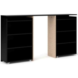 Nibe 140 cm hovedgavl mat sort med 2 skabe p� hjul til opbevaring.