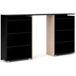 Nibe 140 cm hovedgavl mat sort med 2 skabe p� hjul til opbevaring.