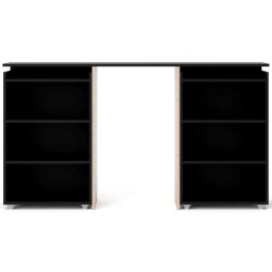 Nibe 140 cm hovedgavl mat sort med 2 skabe p� hjul til opbevaring.