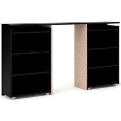 Nibe 160 cm hovedgavl mat sort med 2 skabe p� hjul til opbevaring.