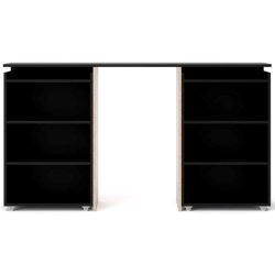 Nibe 160 cm hovedgavl mat sort med 2 skabe p� hjul til opbevaring.