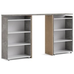 Nibe 140 cm hovedgavl i beton look med 2 skabe til opbevaring.