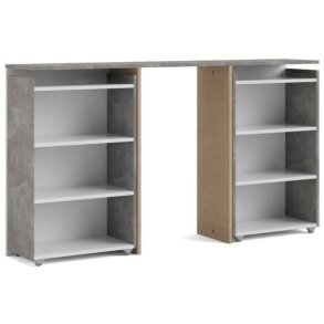 Nibe 140 cm hovedgavl i beton look med 2 skabe til opbevaring.