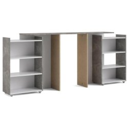 Nibe 140 cm hovedgavl i beton look med 2 skabe til opbevaring.