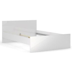 Nibe dobbeltseng 140 x 200 cm i hvid h�jglans eksklusive lamelbund.