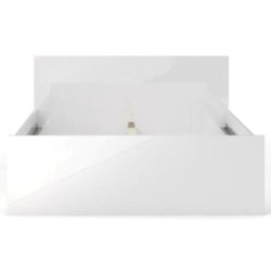 Nibe dobbeltseng 140 x 200 cm i hvid h�jglans eksklusive lamelbund.