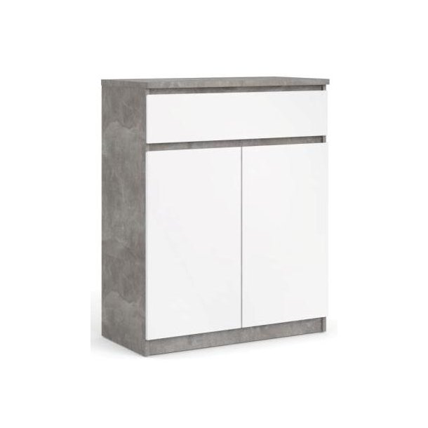 Nibe sknk 80 cm bred i beton look med stort skab og 1 skuffe.