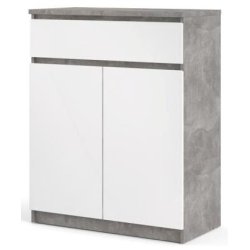 Nibe sk�nk 80 cm bred i beton look med stort skab og 1 skuffe.