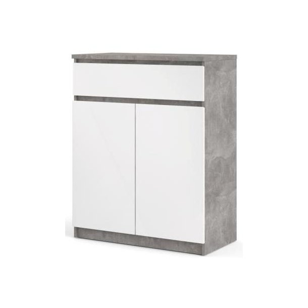 Nibe sk�nk 80 cm bred i beton look med stort skab og 1 skuffe.