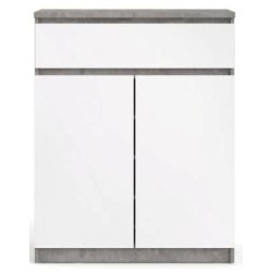 Nibe sk�nk 80 cm bred i beton look med stort skab og 1 skuffe.