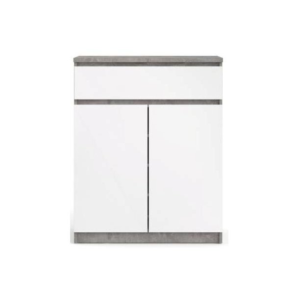 Nibe sk�nk 80 cm bred i beton look med stort skab og 1 skuffe.