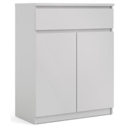 Nibe sknk 80 cm bred i hvid hjglans med stort skab og 1 skuffe.