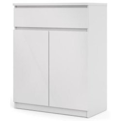 Nibe sknk 80 cm bred i hvid hjglans med stort skab og 1 skuffe.