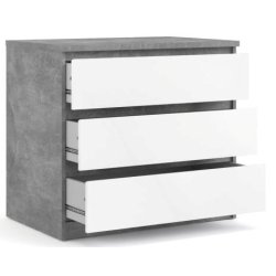 Nibe 75 cm kommode i beton look  med 3 skuffer.