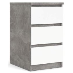 Nibe 40 cm smal kommode i beton look med 3 skuffer.