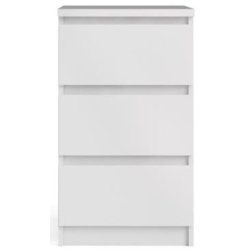 Nibe 40 cm smal kommode i hvid hjglans med 3 skuffer.