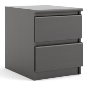 Nibe 40 cm bredt natbord i sort kaffe med 2 skuffer.