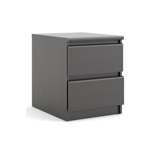 Nibe 40 cm bredt natbord i sort kaffe med 2 skuffer.