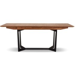 Rungsted spisebord 100 x 200 cm i valnd og med sortlakeret metalstel.
