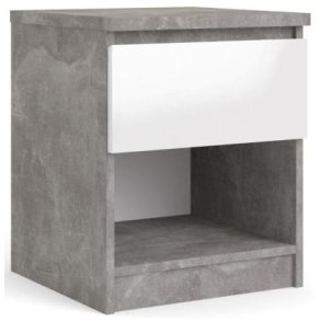 Nibe 40 cm bredt natbord beton look og med 1 skuffe.