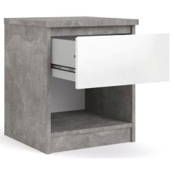 Nibe 40 cm bredt natbord beton look og med 1 skuffe.