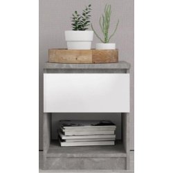Nibe 40 cm bredt natbord beton look og med 1 skuffe.