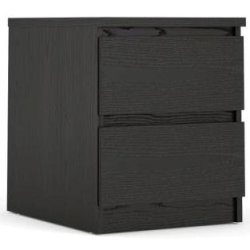 Nibe 40 cm bredt natbord i sort ask med 2 skuffer.