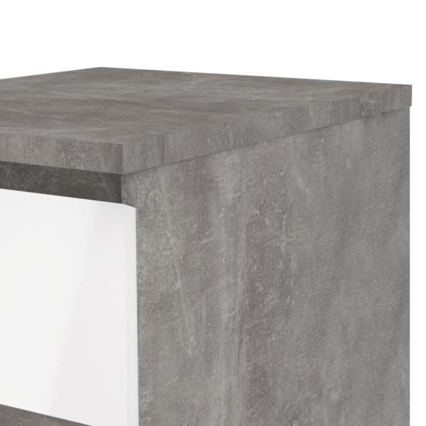 Nibe 40 cm smal kommode i beton look med 5 skuffer.