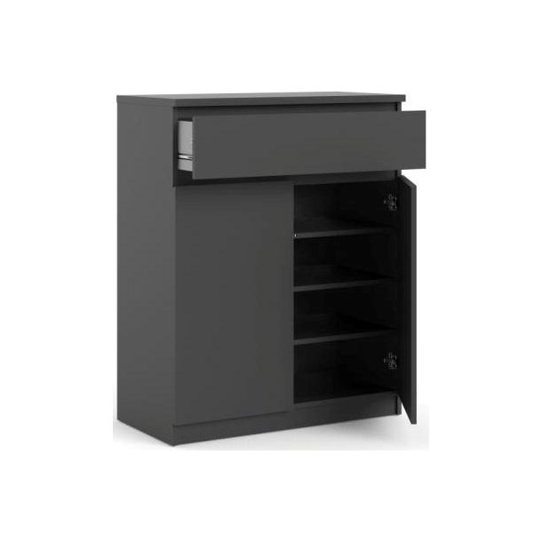 Nibe mat sort sk�nk 80 cm bred med stort skab og 1 skuffe.