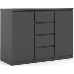 Nibe 120 cm bred mat sort sknk med 2 skabe og 4 skuffer.