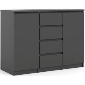 Nibe 120 cm bred mat sort sknk med 2 skabe og 4 skuffer.