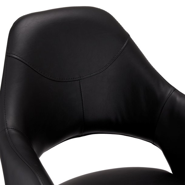 Lily spisebordsstol i kunstlder med metal stel og drejefunktion