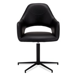 Lily spisebordsstol i kunstlder med metal stel og drejefunktion