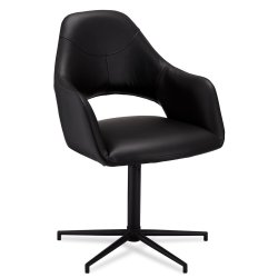 Lily spisebordsstol i kunstlder med metal stel og drejefunktion