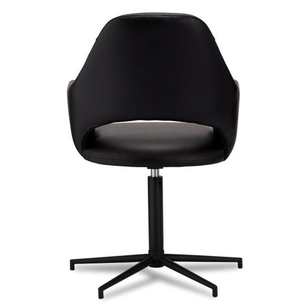 Lily spisebordsstol i kunstlder med metal stel og drejefunktion